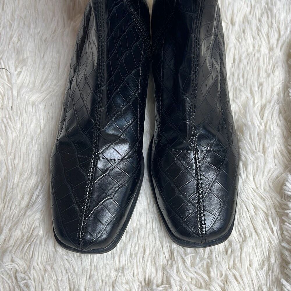 Journee Collection Mariana Croc Wide Calf Over-The-Knee Boot Black NWT Size 6 - Picture 3 of 7
